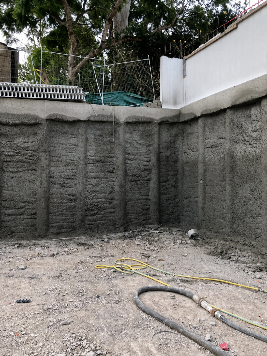 Shotcrete retaining wall construction by CASE Concreting in Sydney