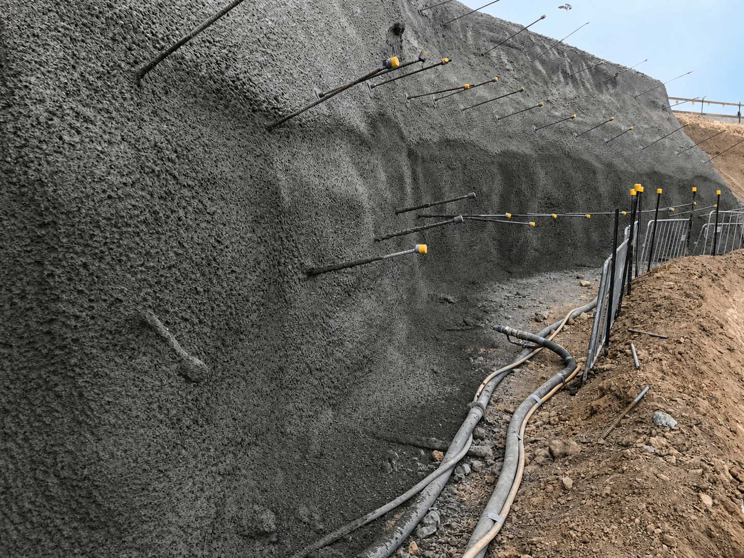 Anchored shotcrete wall for civil surface protection in Sydney